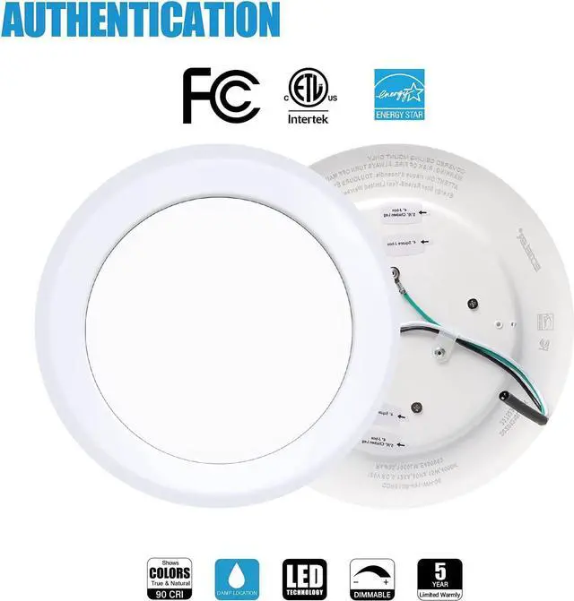 Alt view image 3 of 7 - 6inch LED Flush Mount Disc Light,16.5W Dimmablel Ceiling Lighting Fixture, 4000K Cool White 1000Lm, Low Profile Aluminum Trim Surface Mount Downlight, ETL & FCC Listed, 10 Pack