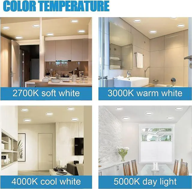 Alt view image 4 of 7 - 6inch LED Flush Mount Disc Light,16.5W Dimmablel Ceiling Lighting Fixture, 4000K Cool White 1000Lm, Low Profile Aluminum Trim Surface Mount Downlight, ETL & FCC Listed, 10 Pack