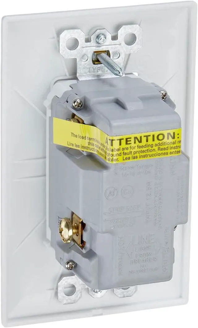 Alt view image 3 of 3 - Legrand Radiant 1597TRUSBAAW 15 Amp GFCI Self Test Tamper Resistant Decorator Duplex Outlet with USB Type A, White (1 Count)