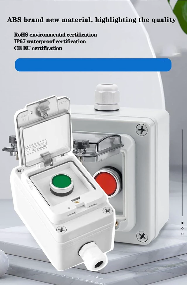 Alt view image 5 of 6 - Push Button Box Momentary Green Push Button Switch Box Weatherproof Push Button Switch Box
