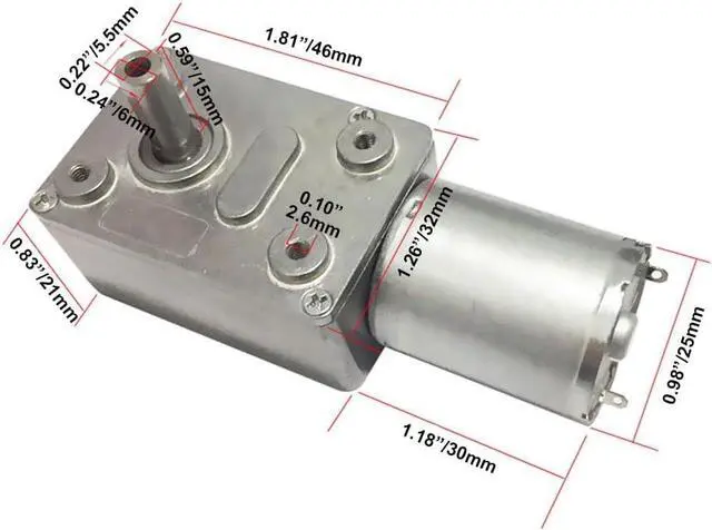 Alt view image 2 of 7 - BRINGSMART JGY-370 12V 10rpm DC Worm Gear Motor 12 Volt High Torque Engine Mini Turbine Worm 12V Reducer Electric Motor Self-Locking for DIY Mini Geared Motor (JGY-370 12V 10rpm)