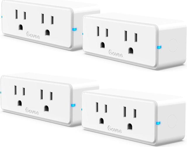 Govee Dual Smart Plug 4 Pack, 15A WiFi Bluetooth Outlet, Work with Alexa  and Google Assistant