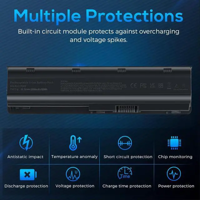 Alt view image 7 of 7 - Spare 593553-001 593554-001 MU06 MU09 Laptop Battery for HP Pavilion DM4 G4 G6 G7 DV3-4000 DV5-2000 DV6-3000 DV7-6000 Compaq Presario CQ32 CQ42 CQ43 435 436 HSTNN-Q62C HSTNN-CBOW HSTNN-IB0N