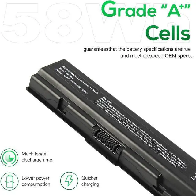 Alt view image 4 of 7 - TREE.NB Laptop Battery for Toshiba PA3534U-1BRS Toshiba Satellite A200 A205 L201 L202 L203 L205 L300 L300D L305 L305D 11.1V 5200mAh Black
