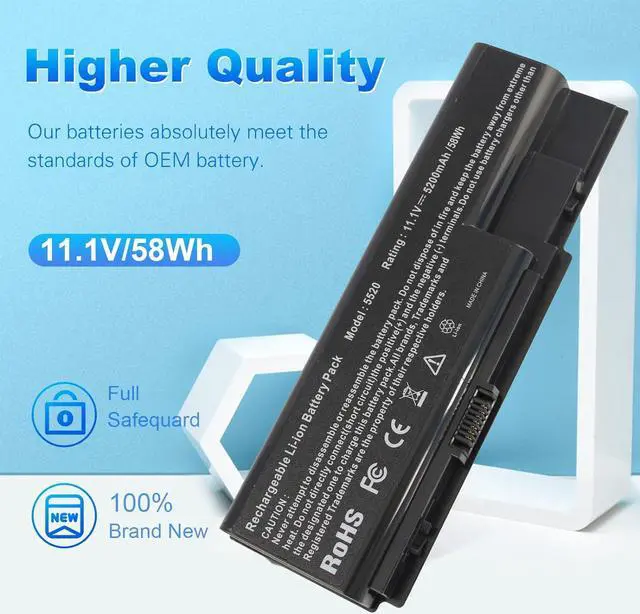 Alt view image 3 of 7 - Laptop Battery fit Gateway MDJ7820u Acer Aspire 5520 5720 5920 6920 6920G 7520 7720 7720G 7720Z series,P/N AS07B31 AS07B32 AS07B41 AS07B42 AS07B51 AS07B71 AS07B72 CONIS72 LC.BTP00.008 LC.BTP00.014