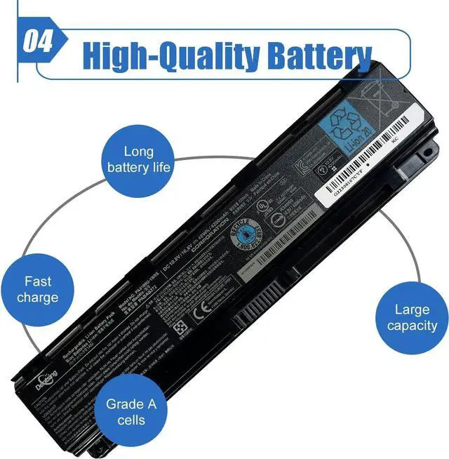 Alt view image 5 of 6 - Dentsing PA5109U-1BRS Laptop Battery Replace for Toshiba Satellite C40 C45 C50 C50T C55 C55D C70 C70-A C75 C75D C75T C840 C840D C805 C805D Series PA5108U-1BRS PA5110U-1BRS PABAS271 PABAS272 PABAS273