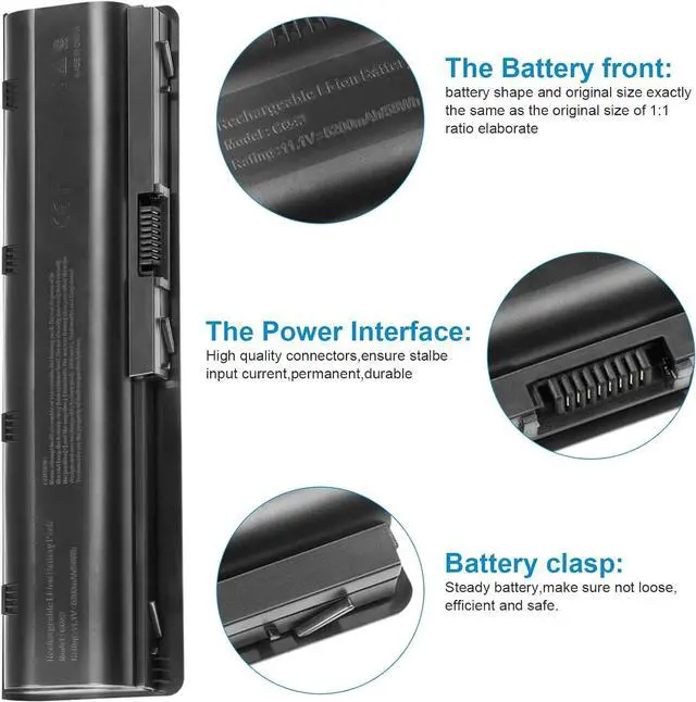 Alt view image 5 of 7 - New Spare Battery fit HP 593553-001 593554-001 636631-001 593550-001 593562-001 586007-851 HSTNN-Q62C HSTNN-CBOW HSTNN-IB0N HSTNN-IB0X -Futurebatt
