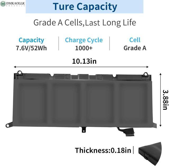 Alt view image 2 of 6 - DXGH8 7.6V 52Wh Battery for Dell XPS 13 9370 9380 2019 Inspiron 13 7390 7391 2-in-1 5390 5391 7490 Latitude 3301 E3301 Vostro 5390 5391 Series 0H754V H754V G8VCF G8VCF6C HK6N5 P113G001 P82G P82G001