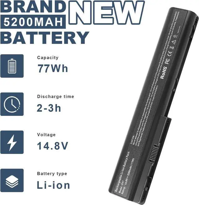 Alt view image 2 of 7 - Fancy Buying New 8Cells Laptop Battery fits HP HDX18 HDX18t HP Pavilion dv7t dv7z dv8 HSTNN-OB75 HSTNN-OB74 HSTNN-IB74 HSTNN-IB75 464059-3XX 464059-141 KS525AA, HP Pavilion dv7-... Series