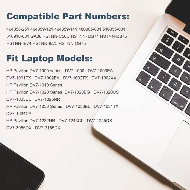 Alt view image 4 of 7 - Fancy Buying New 8Cells Laptop Battery fits HP HDX18 HDX18t HP Pavilion dv7t dv7z dv8 HSTNN-OB75 HSTNN-OB74 HSTNN-IB74 HSTNN-IB75 464059-3XX 464059-141 KS525AA, HP Pavilion dv7-... Series