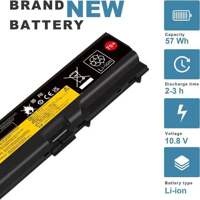 Alt view image 2 of 7 - TREE.NB 70+ Laptop Battery for Lenovo ThinkPad T430 T430i T530 T530i W530 W530i L430 L530 SL430 0A36302 0A36303 45N1006 45N1007 57Y4185 57Y4186(10.8V 57Wh 6-Cells)