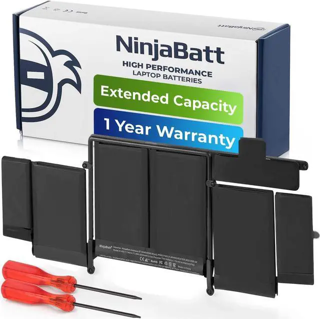 Main image of NinjaBatt Battery A1502 A1582 for Apple MacBook Pro Retina 13 A1493 [Early 2015 Mid 2014 Late 2013] - Long Lasting [71.8Wh/11.43V]