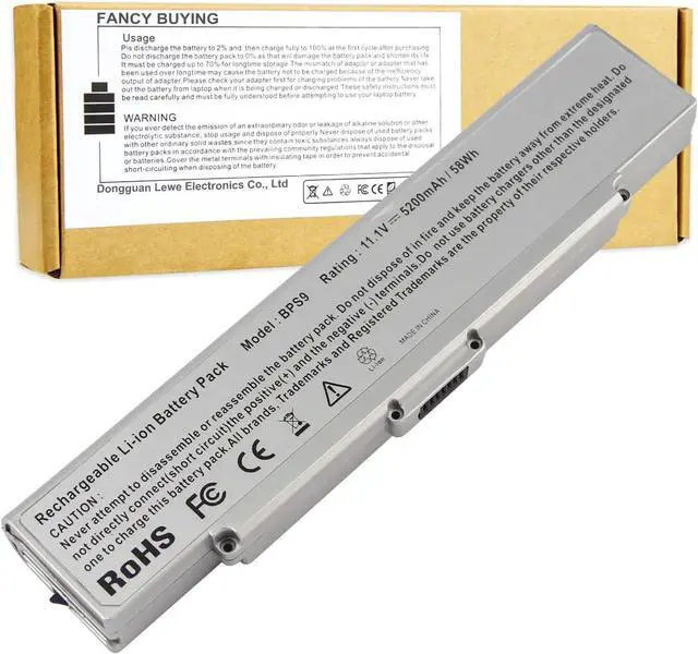 Main image of Fancy Buying BPS9 Battery for Sony Vaio PCG-5J1L,PCG-5J2L,PCG-5K1L,PCG-5K2L,PCG-5G1L,PCG-5G2L,PCG-5G3L,PCG-6S2L,PCG-6W1L,PCG-6W2L,PCG-6W3L,PCG-7131L,PCG-7132L (Silver 11.1V 5200mAh)