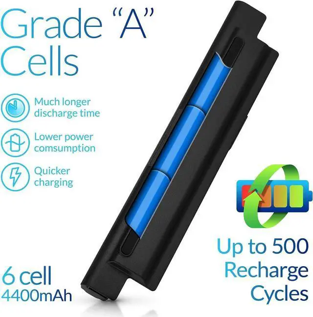 Alt view image 2 of 7 - NinjaBatt XCMRD MR90Y Battery for Dell Inspiron 15 3000 Series 3521 3537 3541 3542 3543 3531 17 3721 3737 17R-5737 15R 5537 5521 14 3421 5421 Latitude 3540 3440 FW1MN - High Performance [6 Cells/49Wh]