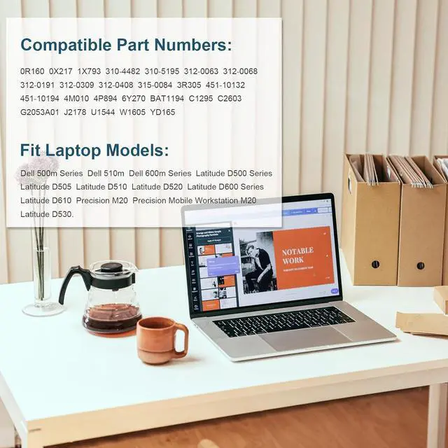 Alt view image 5 of 7 - Fancy Buying Latitude D600 Laptop Battery for Dell Latitude D505 D610 D520 D500 D510 D530 / 600M, fits P/N C1295 6Y270 3R305-12 Months Warranty (6 Cells 11.1V 5200mAh)