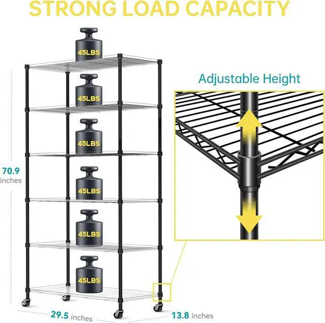Alt view image 4 of 7 - DIY Plant Shelf with Grow Light, Grow Light Shelf with Adjustable Rack and Wheels, Plant Stand, 8-Pack 192W T8 3000K Full Spectrum Grow Lights for Seed Starting,Seed Tray(29.5L x 13.8W x70.9H)