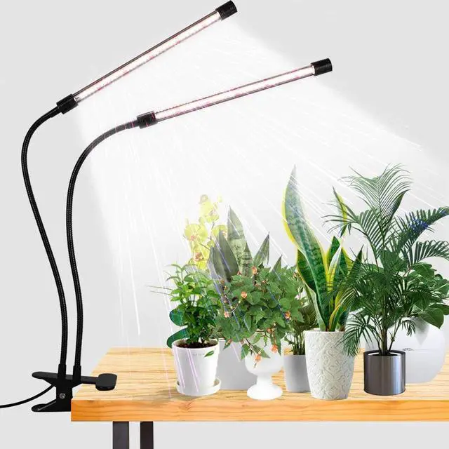 Main image of GooingTop LED Grow Light,6000K Full Spectrum Clip Plant Growing Lamp with White Red LEDs for Indoor Plants,5-Level Dimmable,Auto On Off Timing 4 8 12Hrs