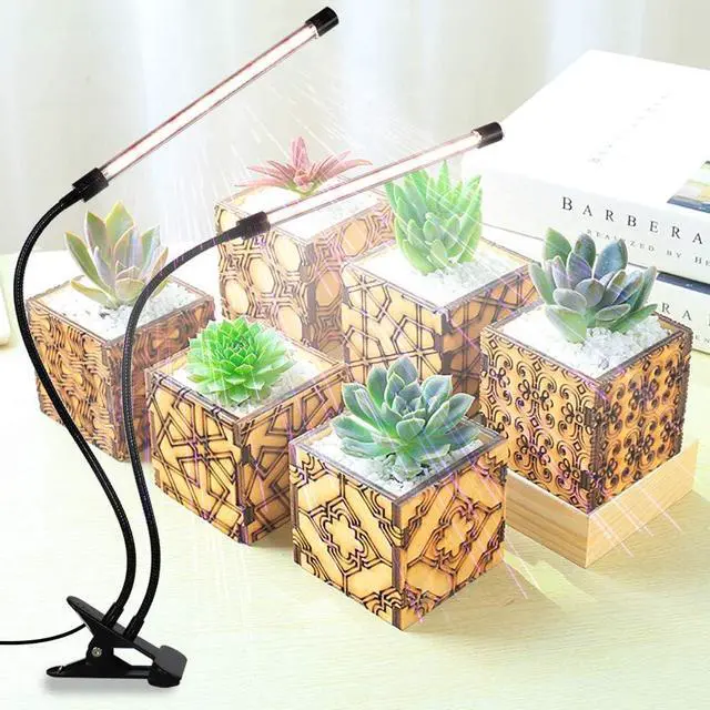 Alt view image 3 of 6 - GooingTop LED Grow Light,6000K Full Spectrum Clip Plant Growing Lamp with White Red LEDs for Indoor Plants,5-Level Dimmable,Auto On Off Timing 4 8 12Hrs