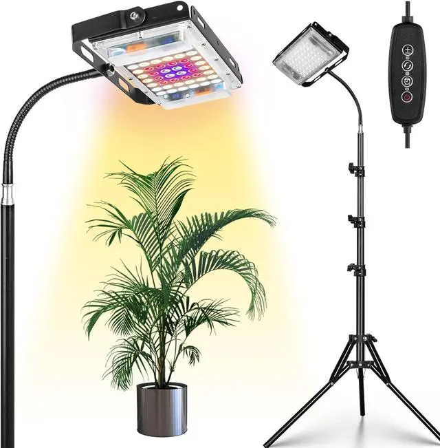 Main image of LBW Grow Light with Stand, Full Spectrum LED Plant Light for Indoor Plants, Floor Grow Lamp with 63" Adjustable Tripod, 4H/8H/12H Timer, 6 Dimmable Brightness, Ideal for Tall Plants