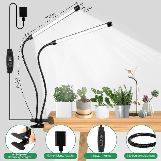 Alt view image 2 of 7 - Grow Light 6500K Full Spectrum Plant Grow Lights 84 LED Plant Light with Clip Grow Lamp for Indoor Plants Growing Lamps