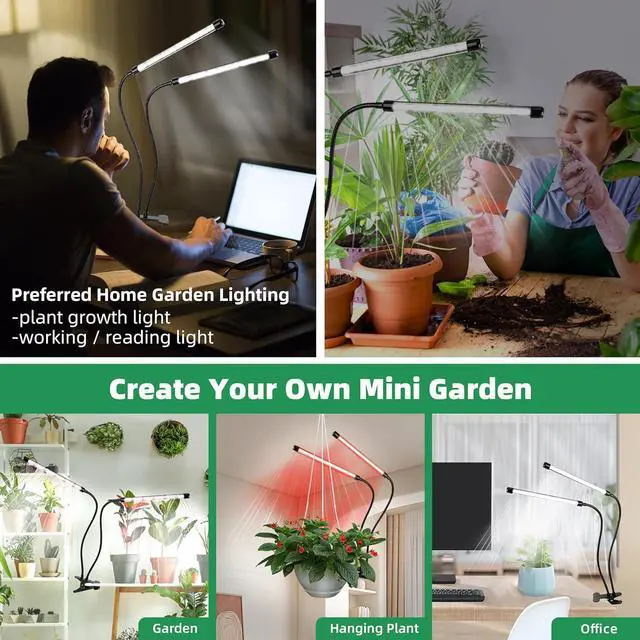 Alt view image 3 of 7 - Grow Light 6500K Full Spectrum Plant Grow Lights 84 LED Plant Light with Clip Grow Lamp for Indoor Plants Growing Lamps