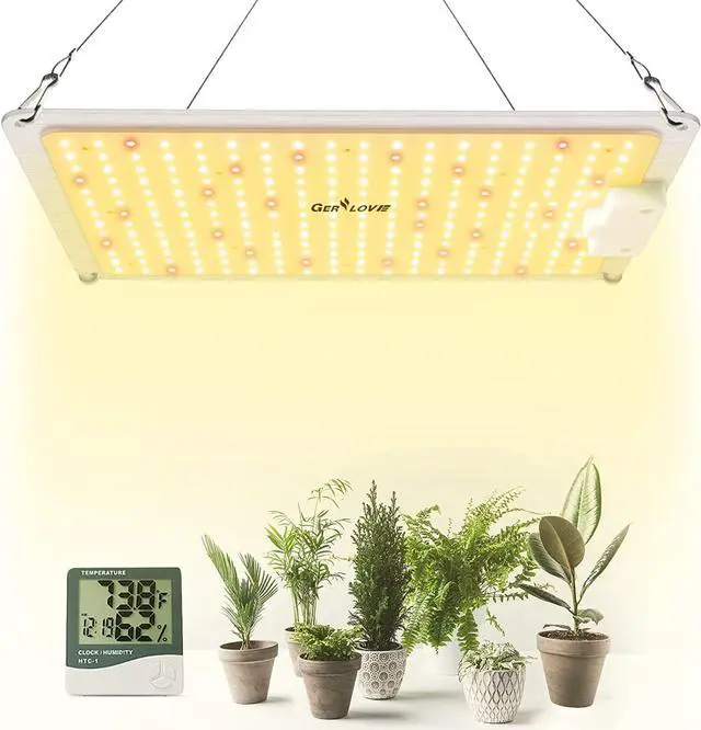 Main image of LED Grow Light, Full Spectrum Dimmable Plant Lights with Thermometer Humidity Monitor, Growing Lamps for Indoor Plants Veg Bloom Seedlings 2x2/3x3 Ft Coverage