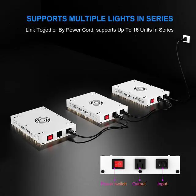 Alt view image 4 of 7 - E1200 Led Grow Lights for Indoor Plants, Grow Lights Full Spectrum with IR UV, Plant Grow Light with Daisy Chain, Growing Lamp for Seedling Vegs in 2x2 Grow Tent Greenhouse