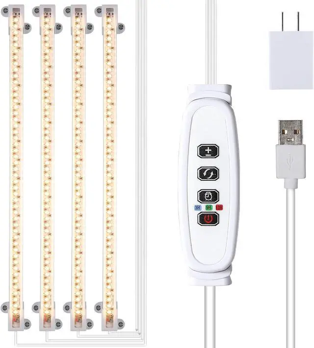 Main image of LED Plant Growing lamp, 3000K Full Spectrum Grow Light Strips for Indoor Plants with 3/9/12H Timer & 10 Dimmable Levels, Led Growth Light for Green House Hydroponics Succulent