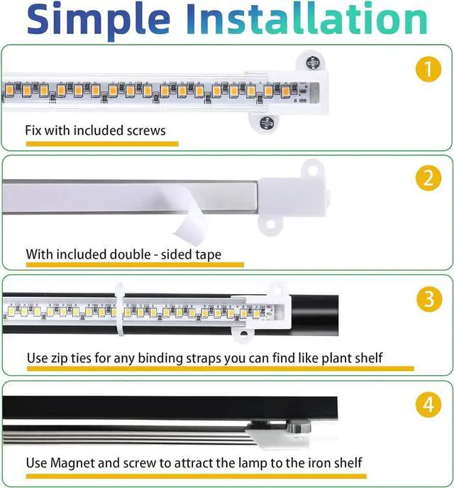 Alt view image 4 of 7 - LED Plant Growing lamp, 3000K Full Spectrum Grow Light Strips for Indoor Plants with 3/9/12H Timer & 10 Dimmable Levels, Led Growth Light for Green House Hydroponics Succulent