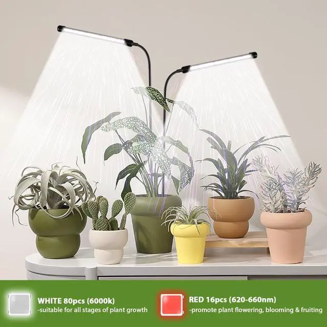 Alt view image 5 of 7 - Grow Light 2 Pack, 6000K Full Spectrum Gooseneck Growing Lamp for Indoor Pot Plants Bonsai/Plant/Houseplants, Dimmable & Auto Timer 4 8 12H