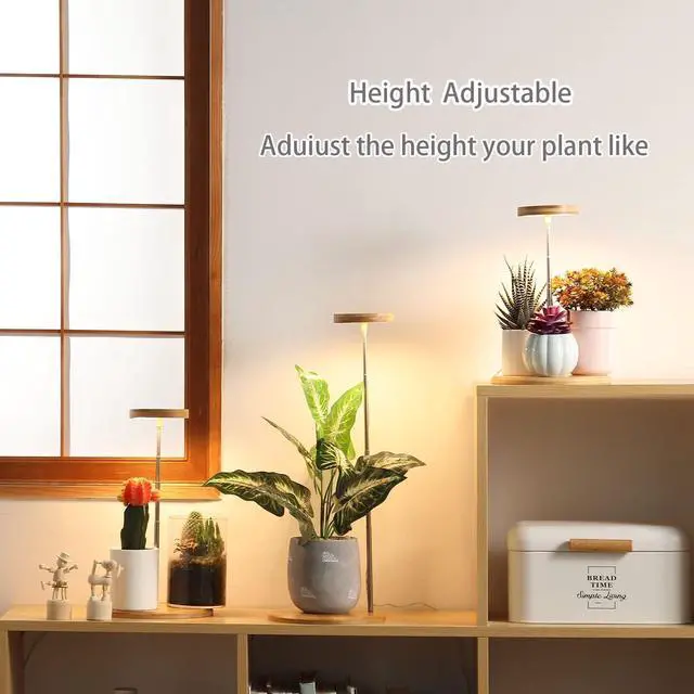 Alt view image 3 of 6 - Plant Grow Light for Indoor Plant,Bamboo Mini LED Grow Light Garden,Height Adjustable,Automatic Timer with 8/12/16 Hours