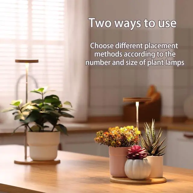 Alt view image 4 of 6 - Plant Grow Light for Indoor Plant,Bamboo Mini LED Grow Light Garden,Height Adjustable,Automatic Timer with 8/12/16 Hours