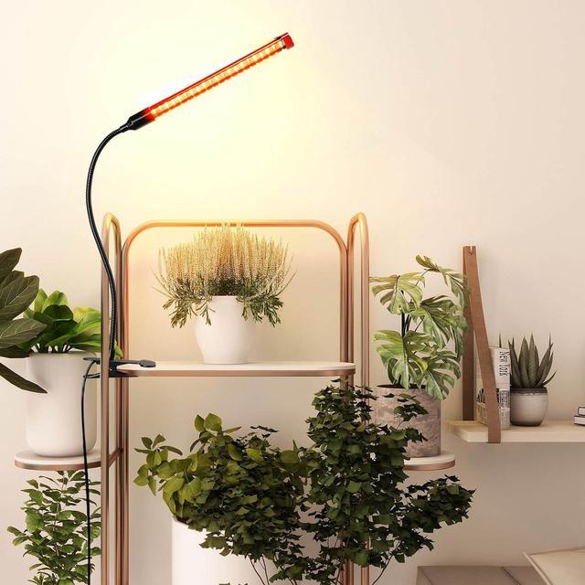 Alt view image 7 of 7 - 2024 Upgraded Plant Light, 1000 Lumen Clip On Grow Light 1-Head with 4/8/12H Timer Function, Grow Lights for Indoor Plants Full Spectrum, Bright Plant Growing Lamp with 42PCS White Red LEDs