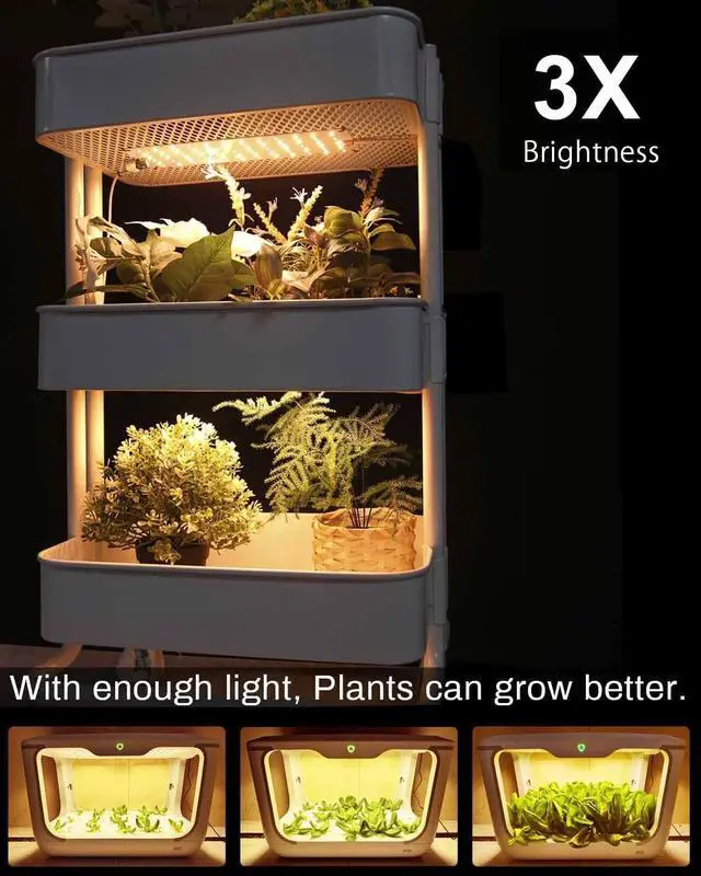 Alt view image 2 of 7 - Grow Light, 20W Ultra-Thin LED Grow Lights for Indoor Plants Full Spectrum, 6/10/12H Timer Plant Light, 132 LEDs Under Cabinet Plant Growing Lamp Strip for Seedlings, Veg, Flowers (2pcs)
