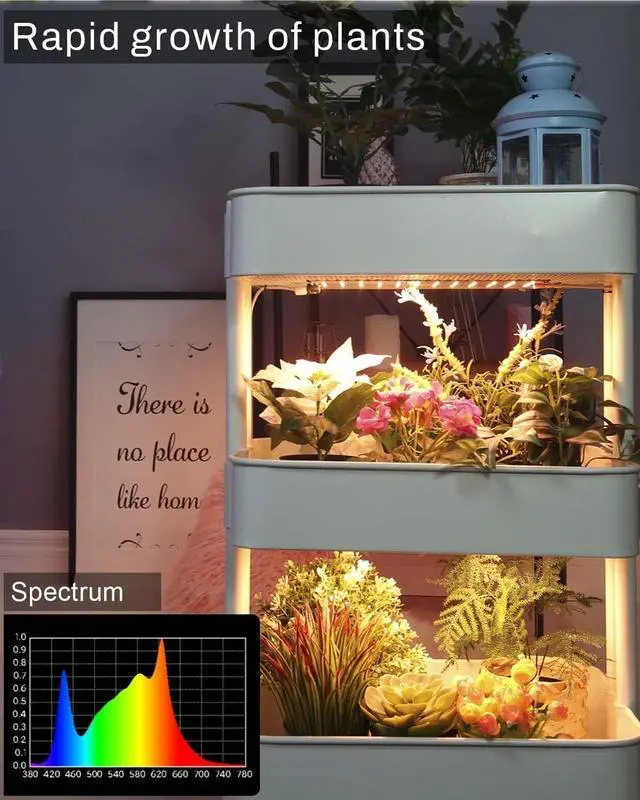 Alt view image 6 of 7 - Grow Light, 20W Ultra-Thin LED Grow Lights for Indoor Plants Full Spectrum, 6/10/12H Timer Plant Light, 132 LEDs Under Cabinet Plant Growing Lamp Strip for Seedlings, Veg, Flowers (2pcs)