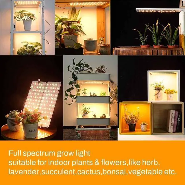 Alt view image 7 of 7 - Grow Light, 20W Ultra-Thin LED Grow Lights for Indoor Plants Full Spectrum, 6/10/12H Timer Plant Light, 132 LEDs Under Cabinet Plant Growing Lamp Strip for Seedlings, Veg, Flowers (2pcs)
