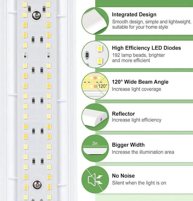 Alt view image 4 of 7 - FOXGARDEN- Grow Light, Full Spectrum Plant Light Strip for Indoor Plants, 96 LED Bright Grow Lamp with Auto On/Off Timer 4/8/12H, 4 Dimmable Brightness