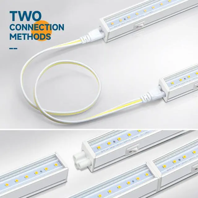 Alt view image 6 of 7 - Barrina Grow Lights for Indoor Plants, 5000K White Full Spectrum Grow Light, 1ft Plant Growing Lamp, T5 Grow Light Strip, Plug and Play, 4-Pack