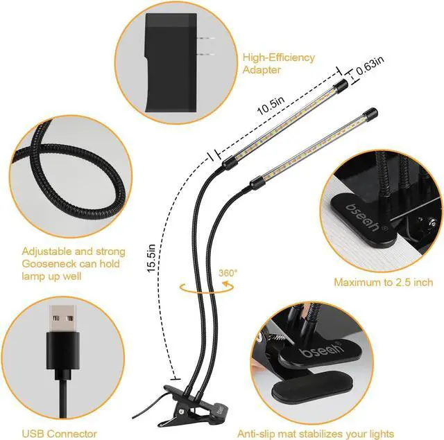 Alt view image 7 of 7 - bseah Grow Light Plant Lights for Indoor Plants, Full Spectrum Plant Grow Lights, 10 Dimmable Levels Auto ON & Off with 3/9/12H Timer