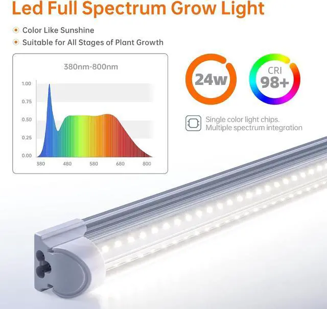 Alt view image 6 of 7 - Plant Shelf with Grow Lights, 5-Tier Plant Stand with T8 24W Grow Light for Indoor Plants with Wheel, 5000K Full Spectrum LED Plant Light with Timer for Seedling, Seed Starting, 29.5x13.8x59IN