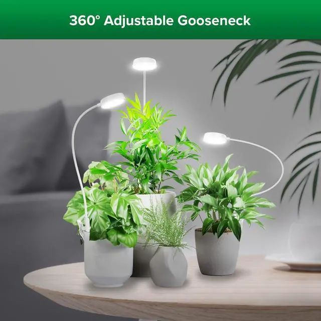 Alt view image 7 of 7 - SANSI Grow Lights for Indoor Plants, Pot Clip LED Plant Light for Growing Full Spectrum, Plant Growing Lamp with 4-Level Dimmable, Auto On Off 3 6 12 Hrs Timer for Small Plants, White 10W 1-Pack