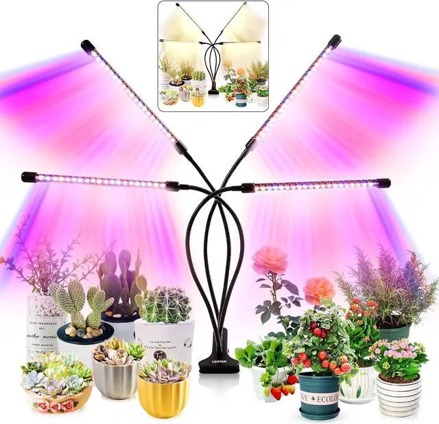 Main image of Grow Light for Indoor Plants - Upgraded Version 80 LED Lamps with Full Spectrum & Red Blue Spectrum, 3/9/12H Timer, 10 Dimmable Level, Adjustable Gooseneck,3 Switch Modes