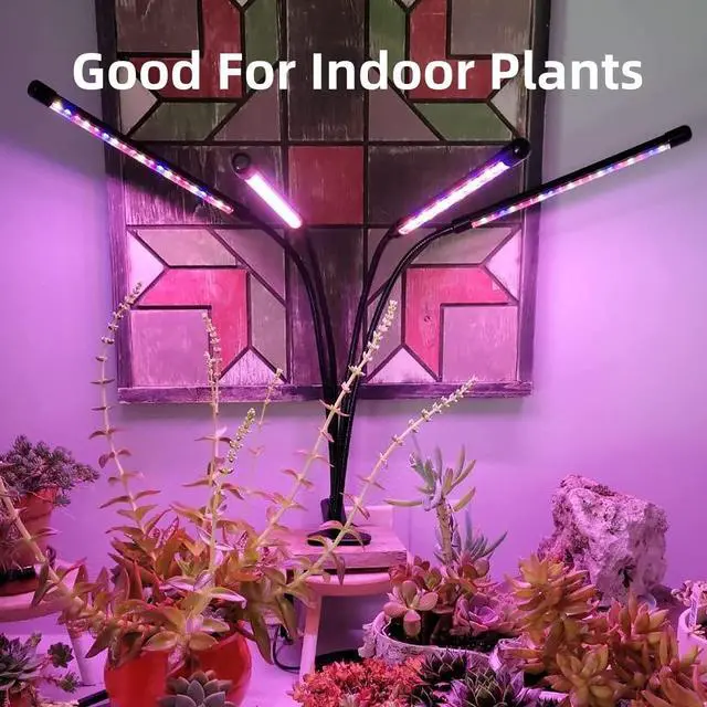 Alt view image 3 of 7 - Grow Light for Indoor Plants - Upgraded Version 80 LED Lamps with Full Spectrum & Red Blue Spectrum, 3/9/12H Timer, 10 Dimmable Level, Adjustable Gooseneck,3 Switch Modes