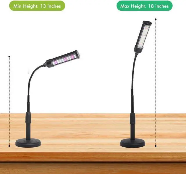 Alt view image 5 of 6 - CANAGROW LED Plant Grow Lights for Indoor Plants, Full Spectrum Small Desk Plant Light 6500K White Gooseneck Growing Lamps for Seedlings Succulents House Plants, Auto On/Off Timer & 10 Dimmable Level