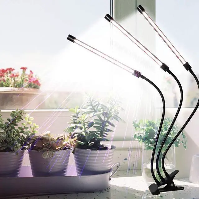 Alt view image 2 of 7 - GHodec Grow Light for Indoor Plants,6000K 126LED Clip Plant Lights with Flexible Gooseneck & Timer Setting 4/8/12H,5 Dimmable Levels
