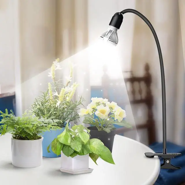 Alt view image 7 of 7 - SANSI LED Grow Lights for Indoor Plants, Lifetime Free Bulb Replacement 150W Full Spectrum Gooseneck Clip Plant Light with Optical Lens for High PPFD Growing Power, Grow Lamp