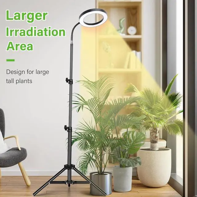 Alt view image 5 of 7 - LORDEM Grow Light for Indoor Plants, Full Spectrum Plant Light with Auto Timer for 4/8/12H, 72 LEDs Growth Lamp with 4 Dimmable Levels, Height Adjustable Stand, Ideal for Tall Plants Growing