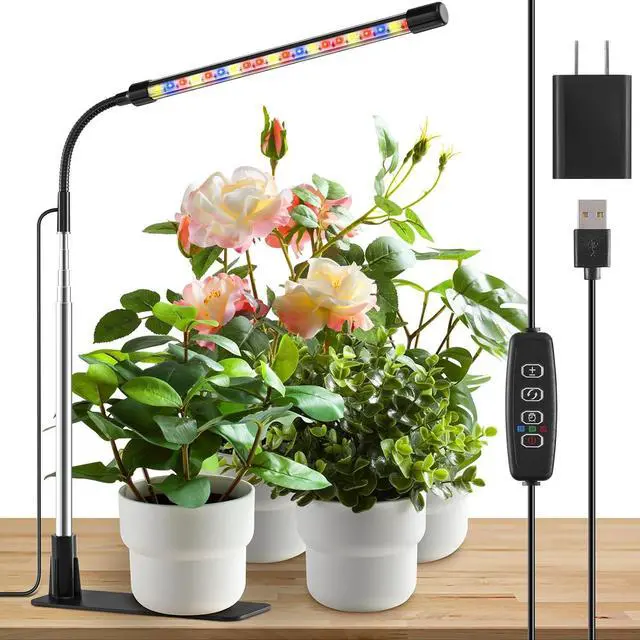Main image of Grow Light for Indoor Plants Full Spectrum with Base, Auto ON/Off 3/9/12H Timer, 10 Dimmable Levels for Small Indoor Plants(Pack 1)
