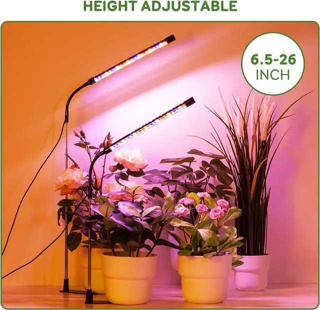 Alt view image 7 of 7 - Grow Light for Indoor Plants Full Spectrum with Base, Auto ON/Off 3/9/12H Timer, 10 Dimmable Levels for Small Indoor Plants(Pack 1)