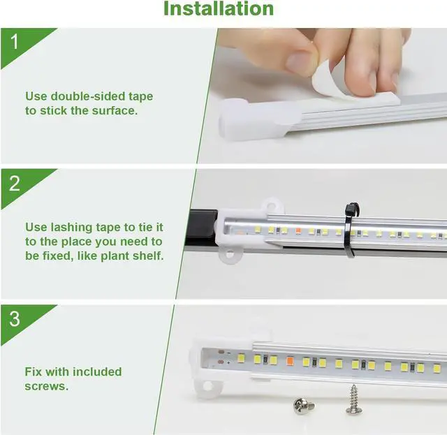 Alt view image 6 of 6 - Wiaxulay Grow Lights for Indoor Plants Full Spectrum, 6000K LED Plant Grow Light Strips, Grow Lamp with Auto On/Off 6/12/16H Timer, 5 Dimmable Levels, 3 Switch Modes for Hydroponics Seedling